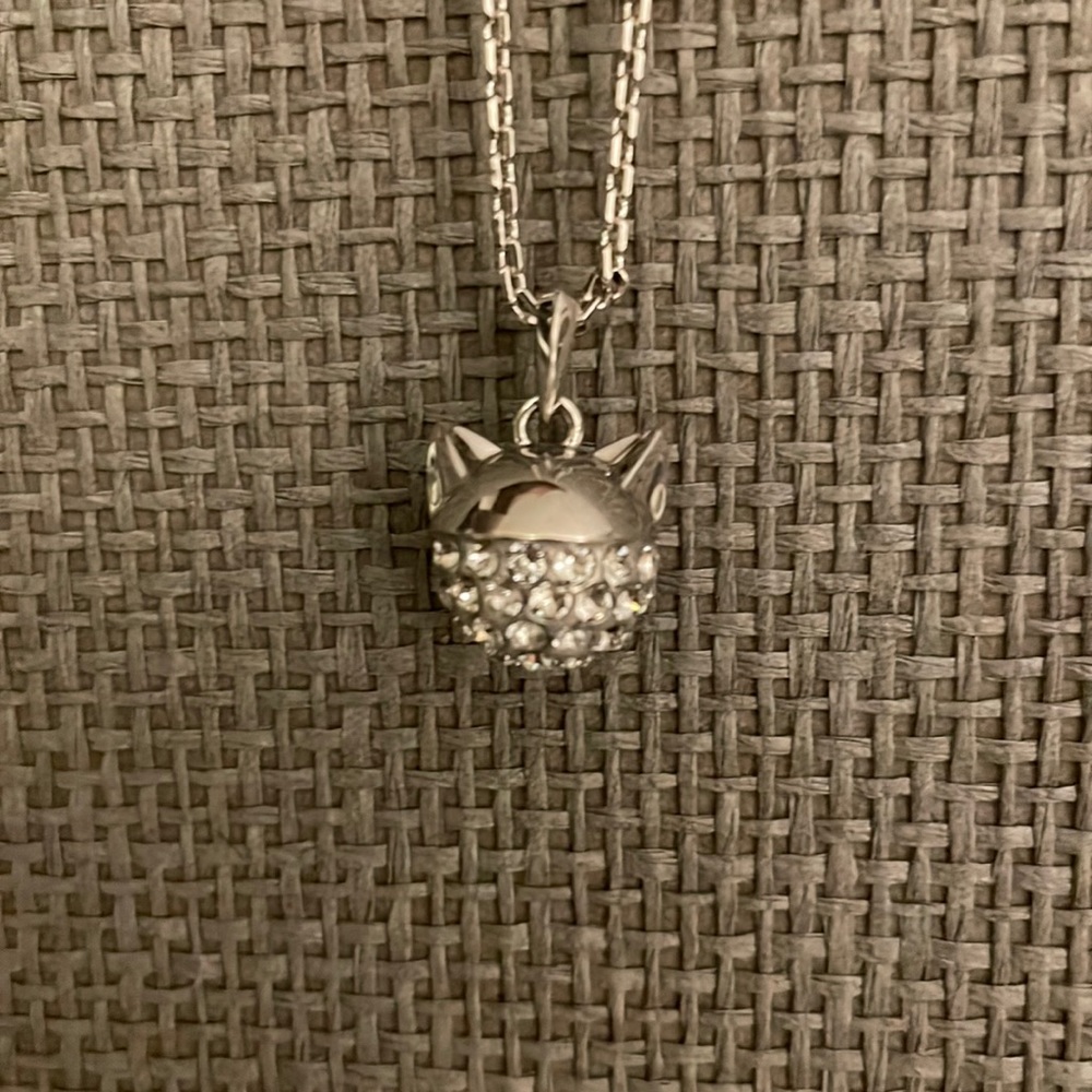 Atelier Swarovski x Karl Lagerfeld collaboration crystal cat necklace